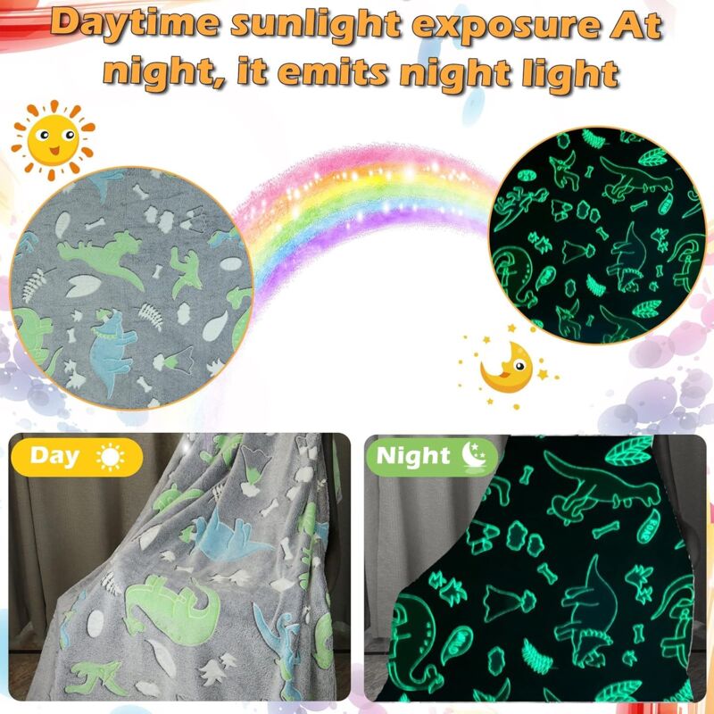 Kids Cozy Blanket, Glow In The DArk Soft Cozy Blanket, Sofa Bed Soft Blanket For Girls And Boys. (130X150 Cm) — image 2