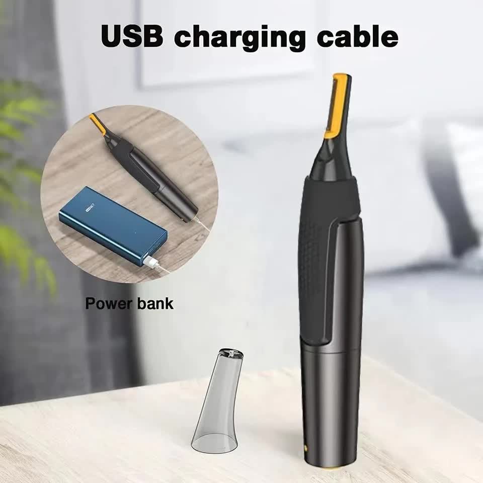 Electric Nose Hair Trimmer Men Portable USB Charging Waterproof Safe Clean Ultra-thin Precision and Ear Trimmer โ image 2