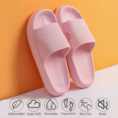 Cloud Slippers for Women and Men, Pillow House Slippers Shower Shoes Indoor Slides Bathroom Sandals, Ultimate Comfort, Lightweight, Thick Sole, Non-Slip, Easy โ image 2