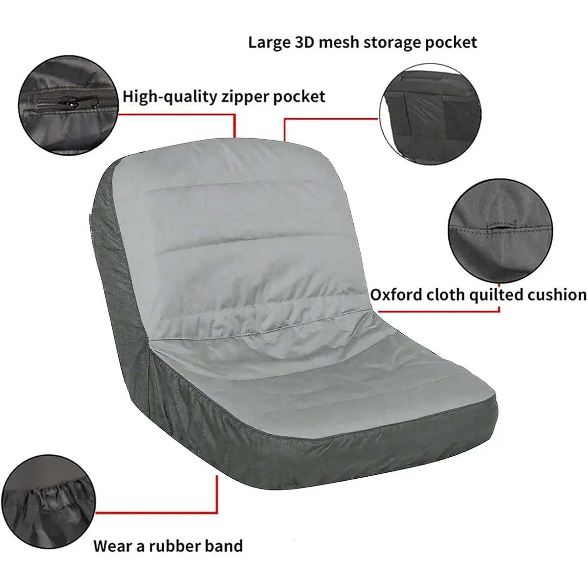 Universal Lawn Mower Tractor Seat Cover Padded Comfort Pad Protector Waterproof โ image 4