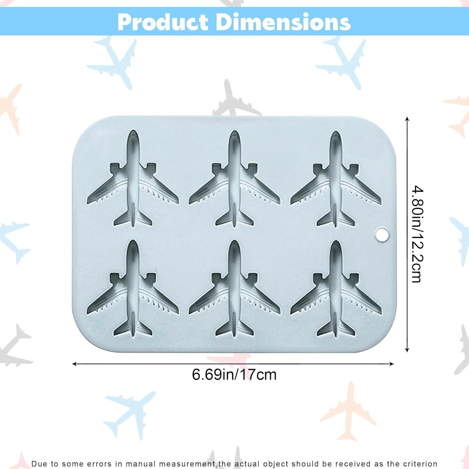 Airplane Fondant Silicone Mold, 3D Airplane Ice Cube Tray, Aircraft Silicone Chocolate Candy Mold, Airplane Shape Baking Mould for Mousse, Jellies, Cookies — image 3