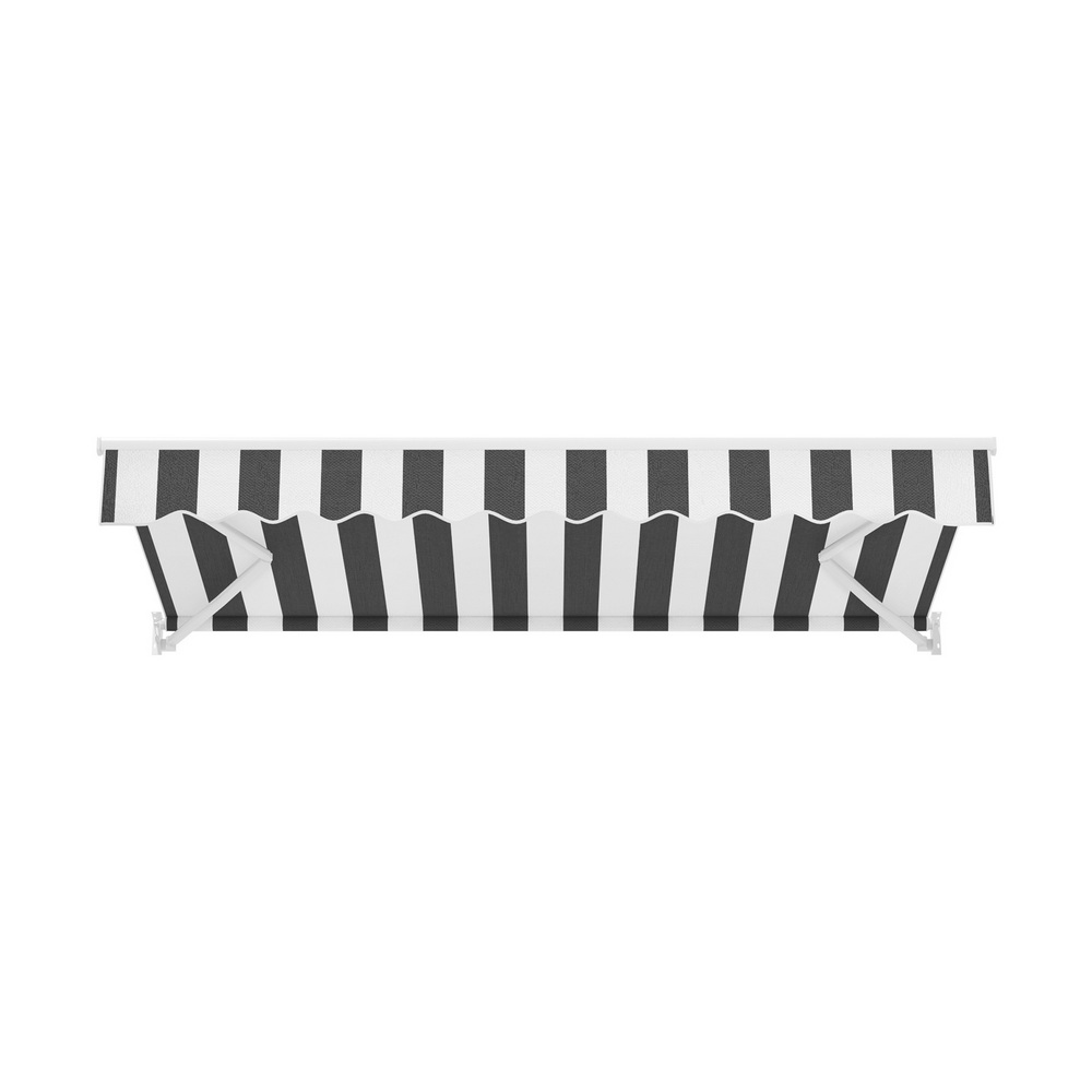 Instahut Retractable Folding Arm Awning Manual Sunshade 2.5Mx2M Grey White โ image 3