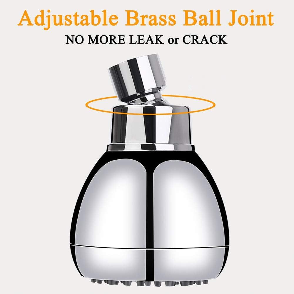 High Pressure Shower Head 3 Inches Anti-clog Anti-leak Fixed Showerhead Chrome with Adjustable Swivel Brass Ball Joint for Relaxing and Comfortable Shower โ image 2