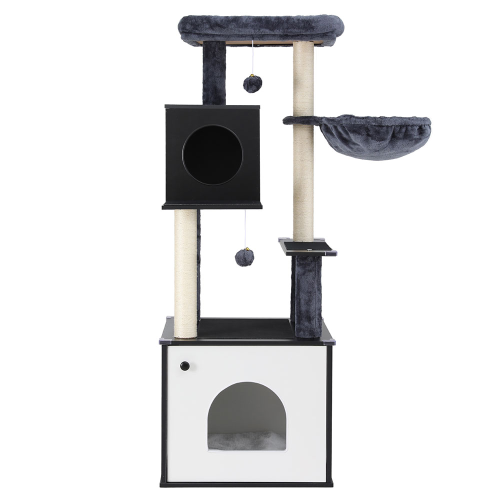 i.Pet Cat Tree Tower Scratching Post Scratcher 144cm Wood Bed Condo House Cabinet โ image 3