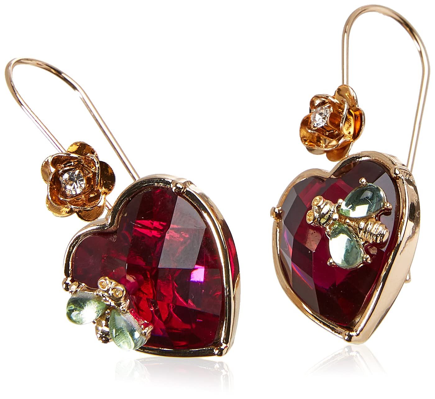 Fashion Multi Lucite Heart Flower Stone Drop Earrings For Women Womens Stone Heart Dangle Earrings (1pcs) — image 3