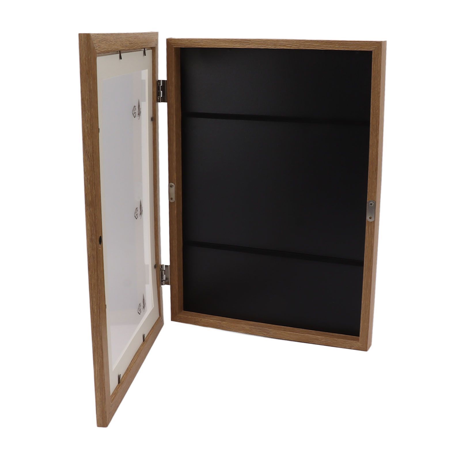 Kids Art Frame Density Board PS Magnetic Front Opening Changeable Artwork Display Frame Holds 50PCS Pictures for Crafts Drawing Schoolwork Brown โ image 2