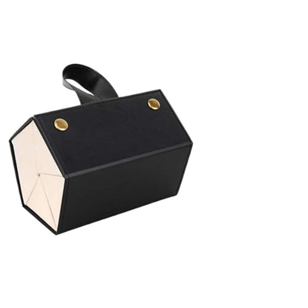 Eyeglass Case Hard Shell, Portable Sunglass Case, Fashionable PU Leather Eyeglass Case, Lightweight(black)