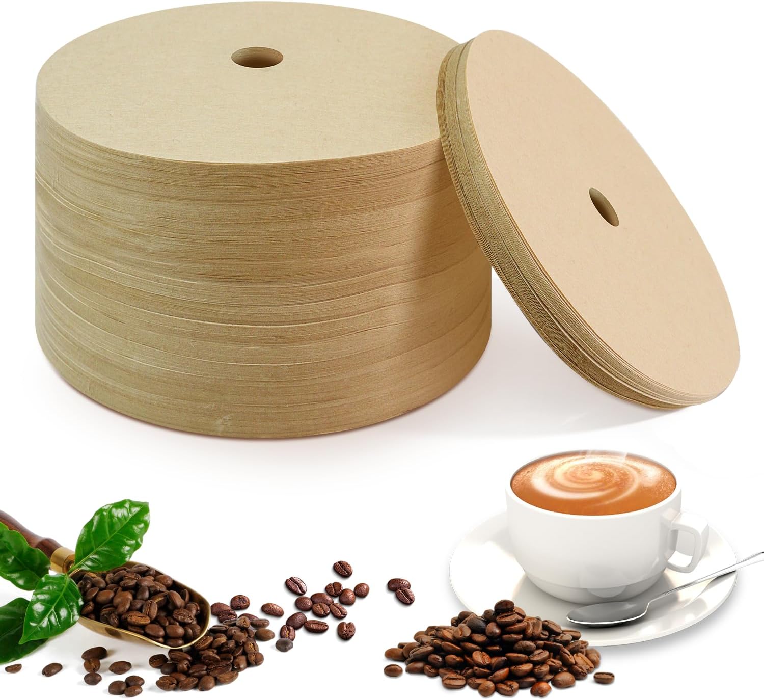 400 Pack Of Natural, Unbleached 3.75-Inch Disposable Coffee Filter Discs, Designed for Percolator Coffee Makers. Ideal for Use At Home, Office, Or Camping