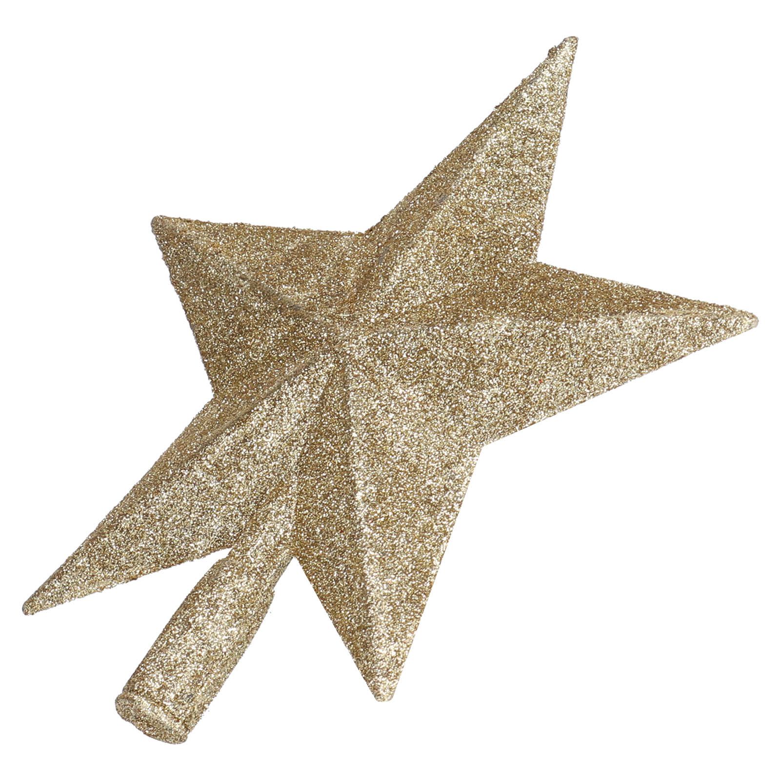 Star Tree Topper Decorated Golden Light Weight Shiny Mini Christmas Tree Topper for Home Shop — image 2