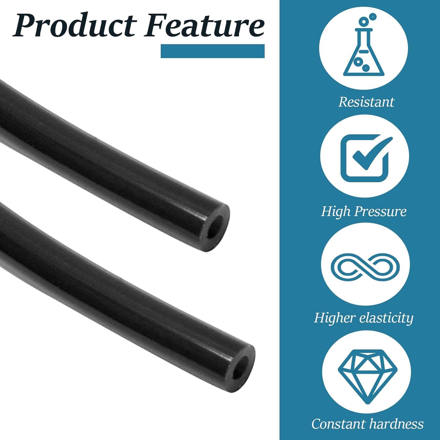 Biaungdo 1/8" OD Pneumatic Tubing Pipe, Black PU Air Brake Hose Line for Air Compressor Fitting, Water Fluid Transfer (10 Meter/32.8ft) — image 5