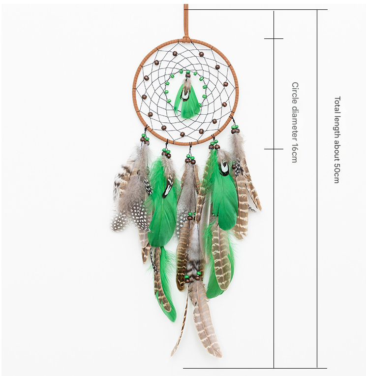 Crescent With Lights Boho Forest Dreamcatcher Wind Chime Pendant - INS Style Moonlit Serenity Decor — image 2