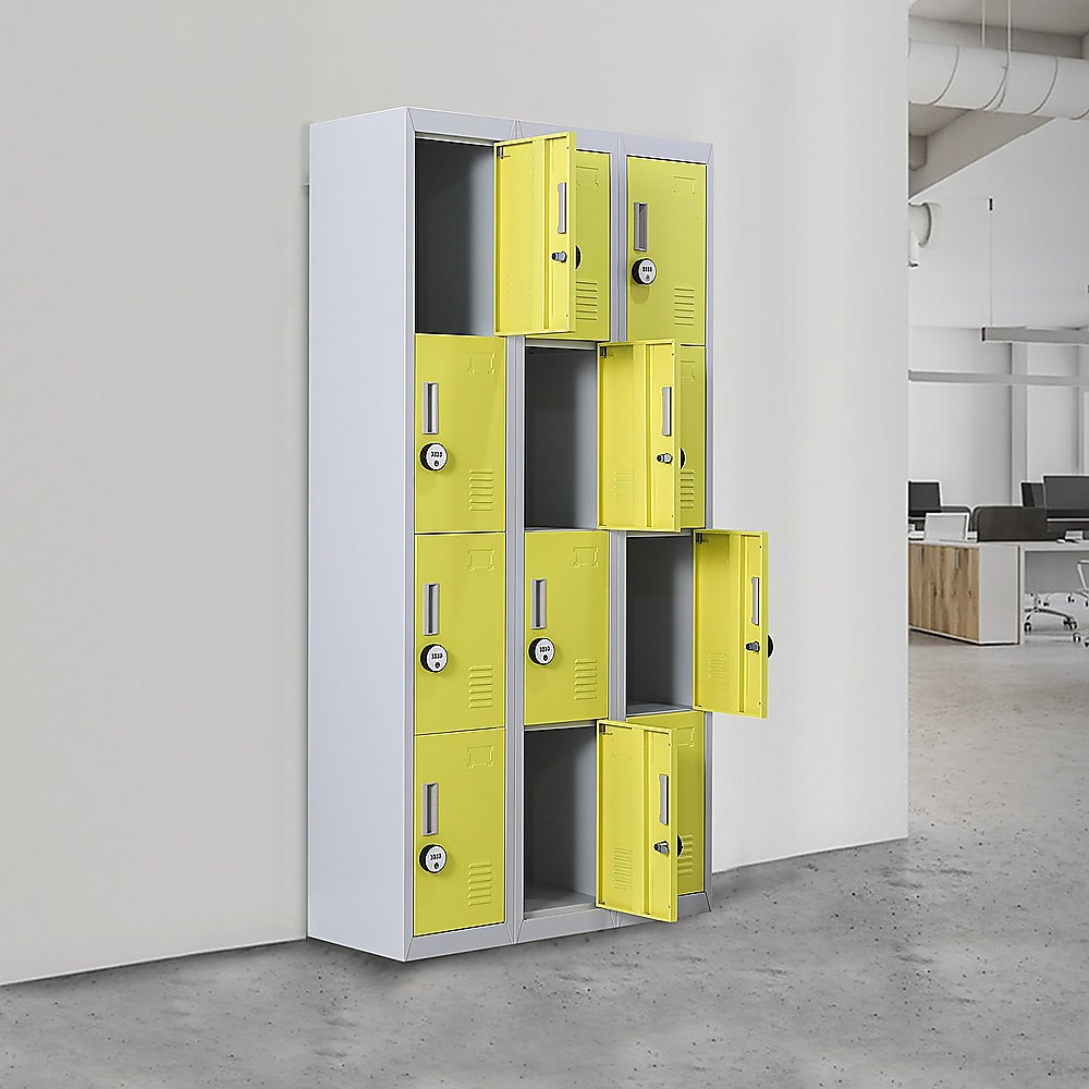 12-Door Locker for Office Gym Shed School Home Storage - 4-Digit Combination Lock โ image 2