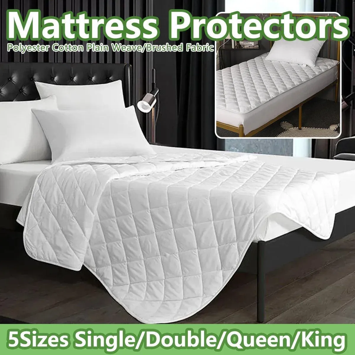 Hotel Mattress Comfort Pads Fabric Bedding Topper Mattress Protectors Cover - 183x203cm-Brushed โ image 2