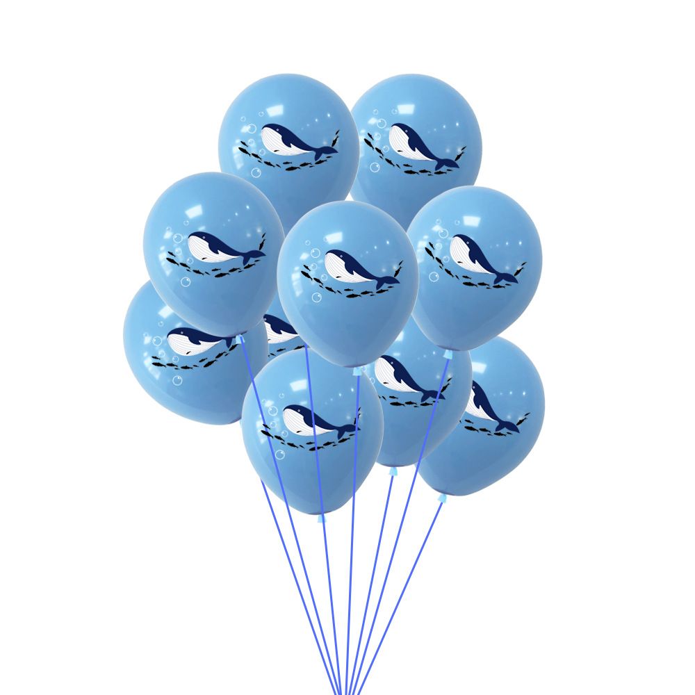 10pcs Balloon Party Ornaments Party Decoration Shark Theme Layout Marine Party Ornament Party Decoration Baby Emulsion Animal