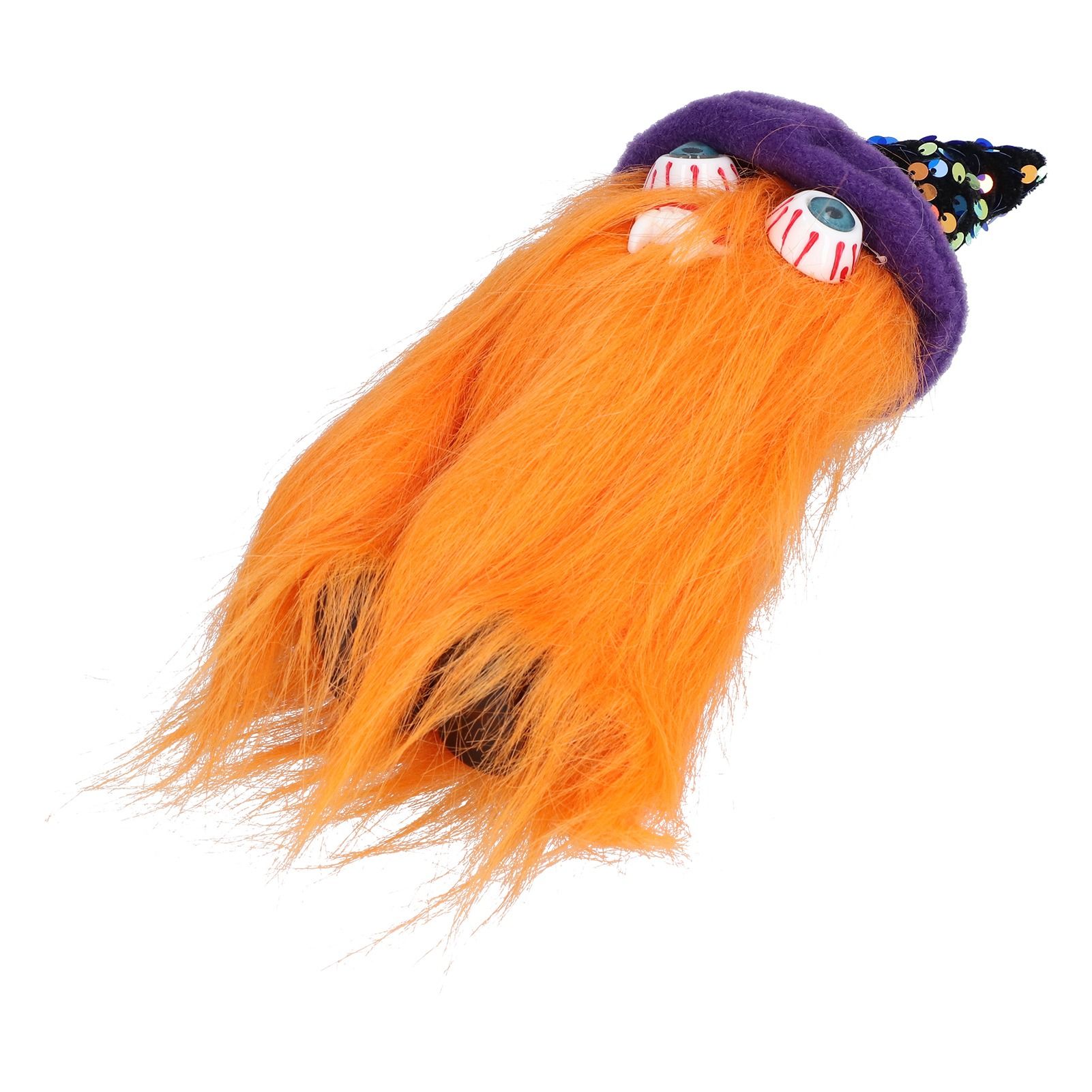 Halloween Dolls Ornament Halloween Plush Gnome with Witch Hat and Vampires Tooth for Halloween DecorationsOrange โ image 6