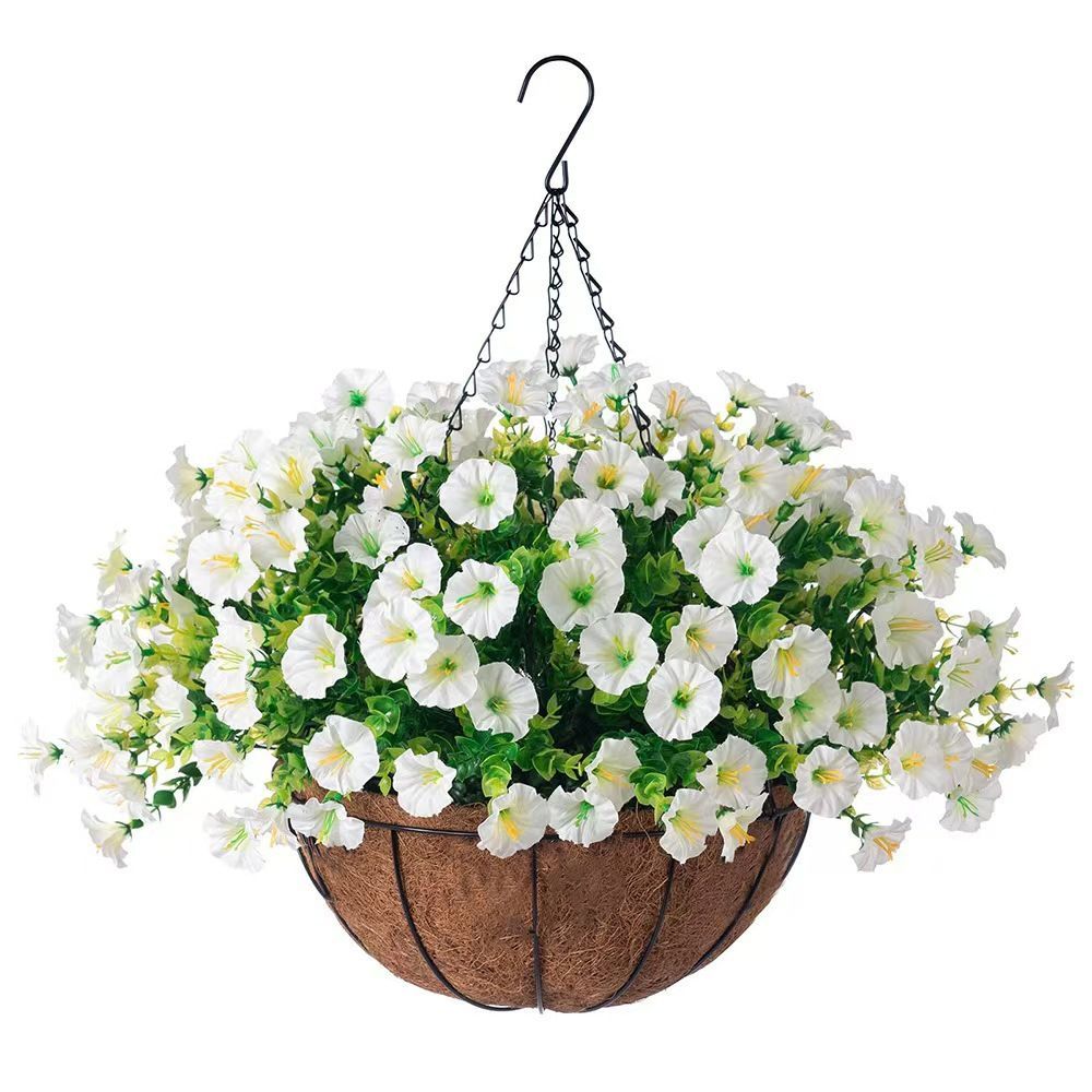Artificial Petunia Hanging Flower Arrangement Red White Blue Flowers Outdoor - Multi-color - Size 5 โ image 4