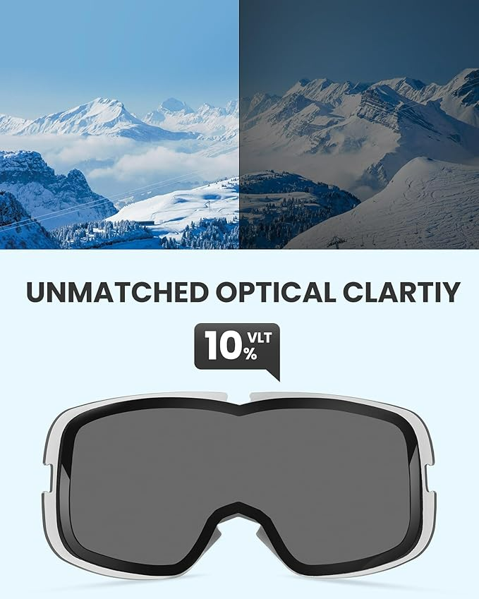 OutdoorMaster Owl Ski Goggles OTG, Snow Snowboard Goggles for Men Women Youth, Anti-Fog, 100% UV Protection-OM-72 โ image 3
