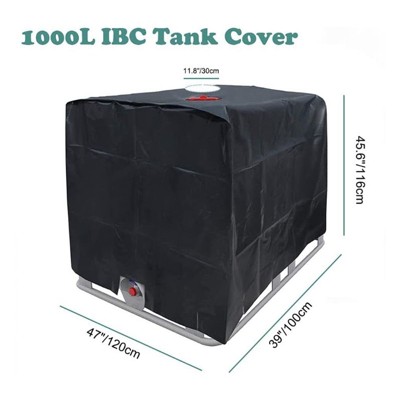 Container Aluminum Cover Rain Water Tank Oxford Cloth Sunshade Water Proof Protective Hood 1000 L Garden Water Tank Black โ image 3