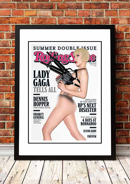 Lady Ga ‘Rolling Stone Magazine’ Cover Poster 2010 - Framed A2