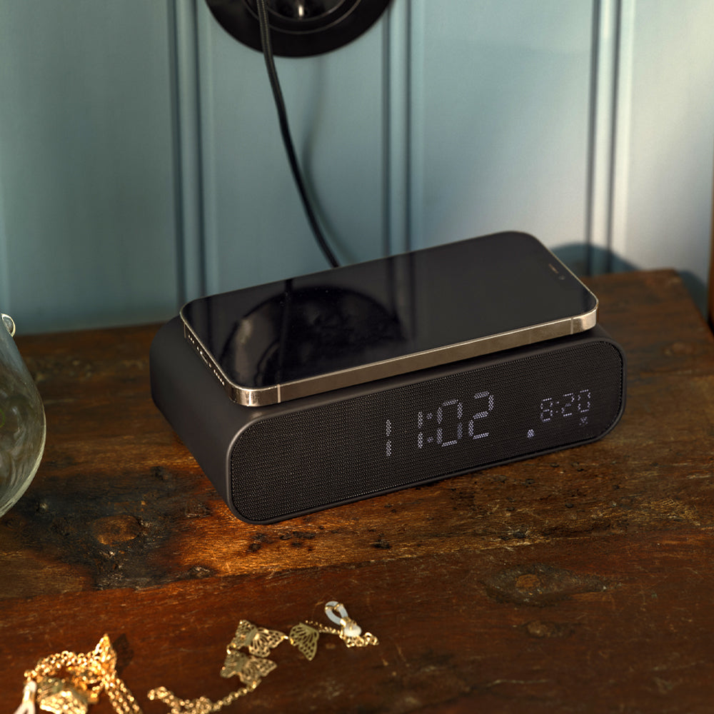 Kreafunk Wakie Alarm Clock Qi Charger + Bluetooth - Black — image 2