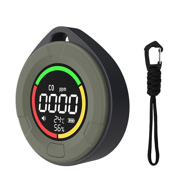 Portable Carbon Monoxide Detector for Travel, Detector with Magnetic Back, 4-in-1 CO Monitor with Audible & Visual Alarm for Camping, Hotel, Car & RV（7.6*3cm)
