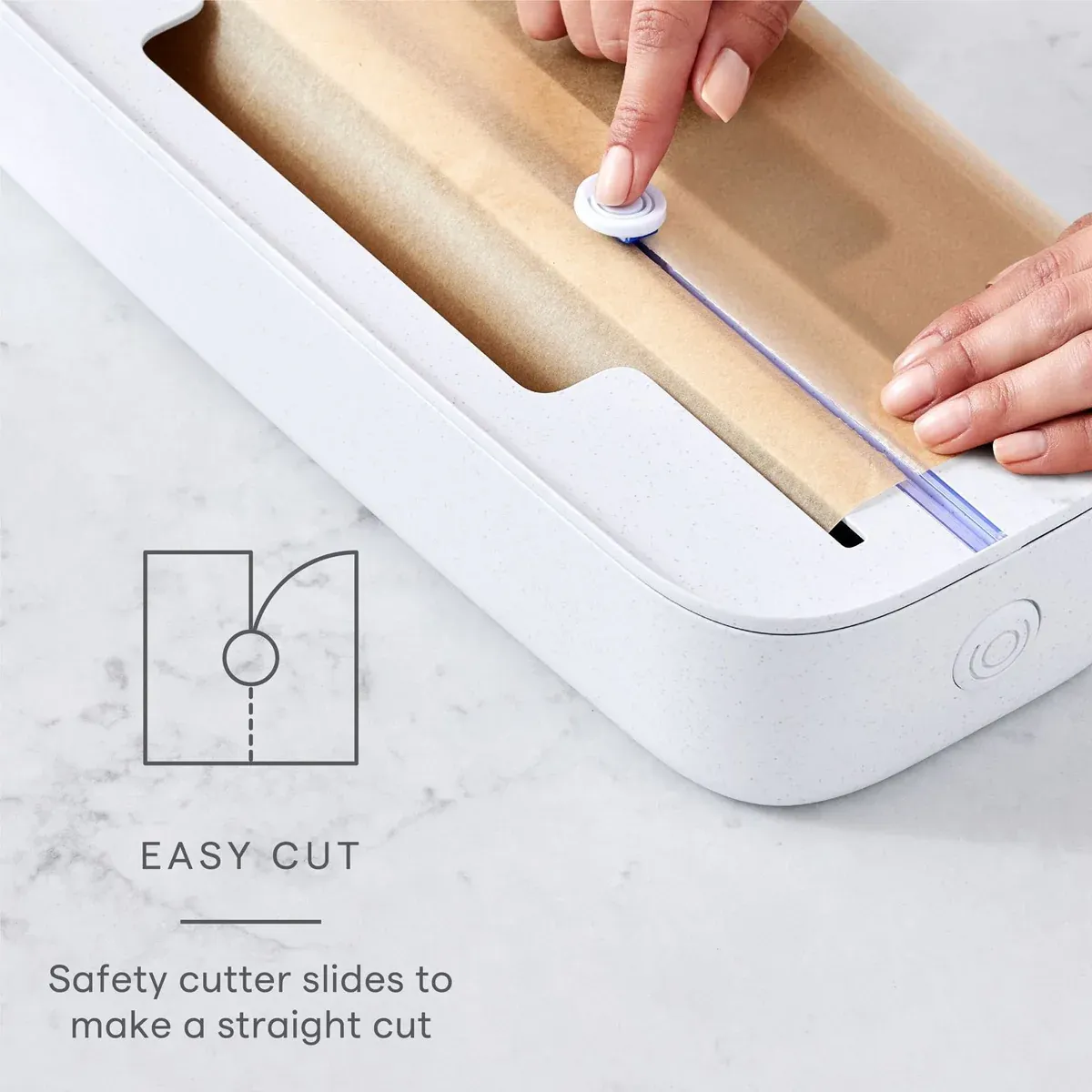 Kitchen Plastic Wrap Cutter Cling Film Dispenser Box ABS White 38.5 x 15 x 7cm — image 4