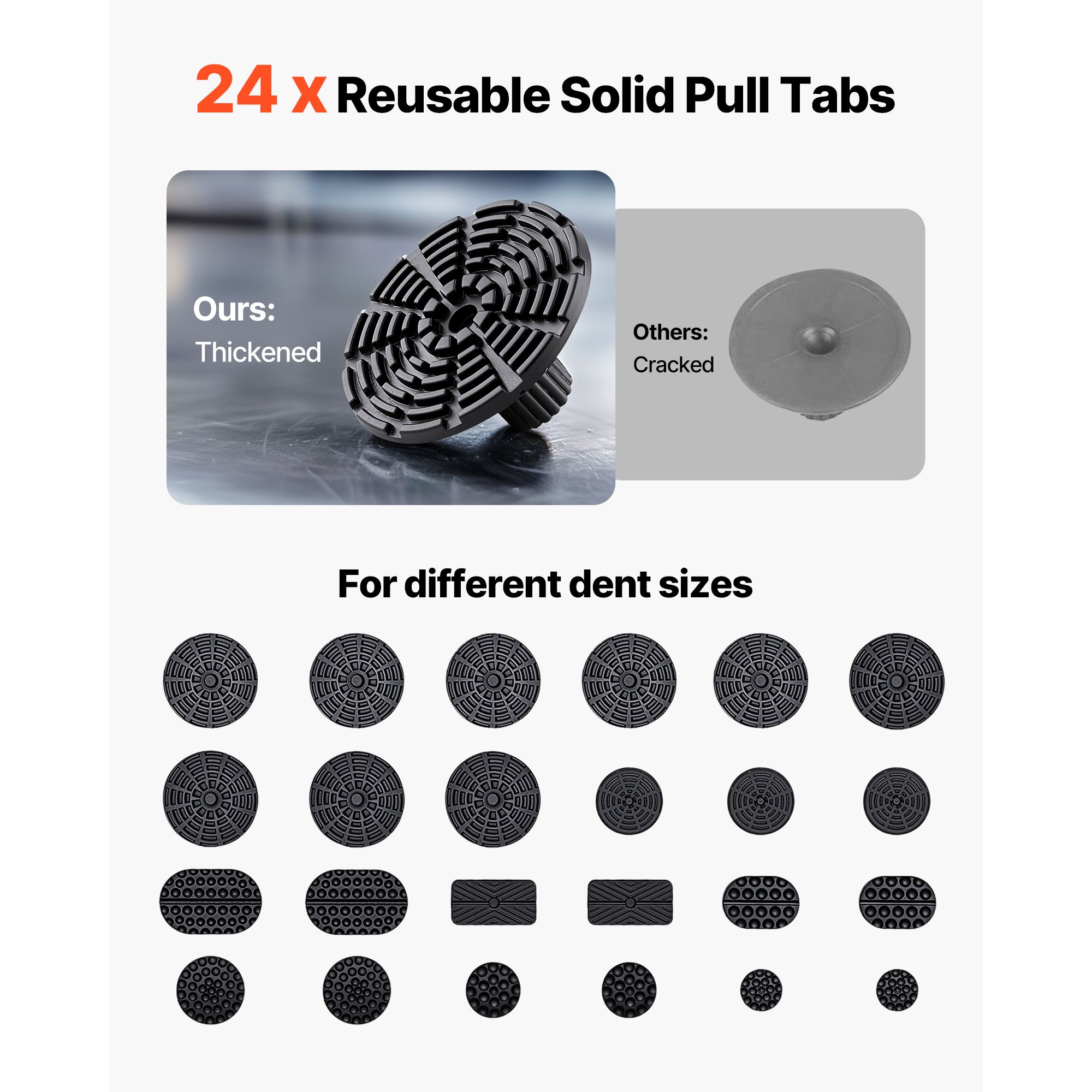 Dent Puller Kit, 60 PCS Paintless Dent Removal Kit with Golden Lifter, Bridge Puller, Rubber Hammer, Glue Gun, Auto Body Hail Damage Repair Remover Tools for โ image 5