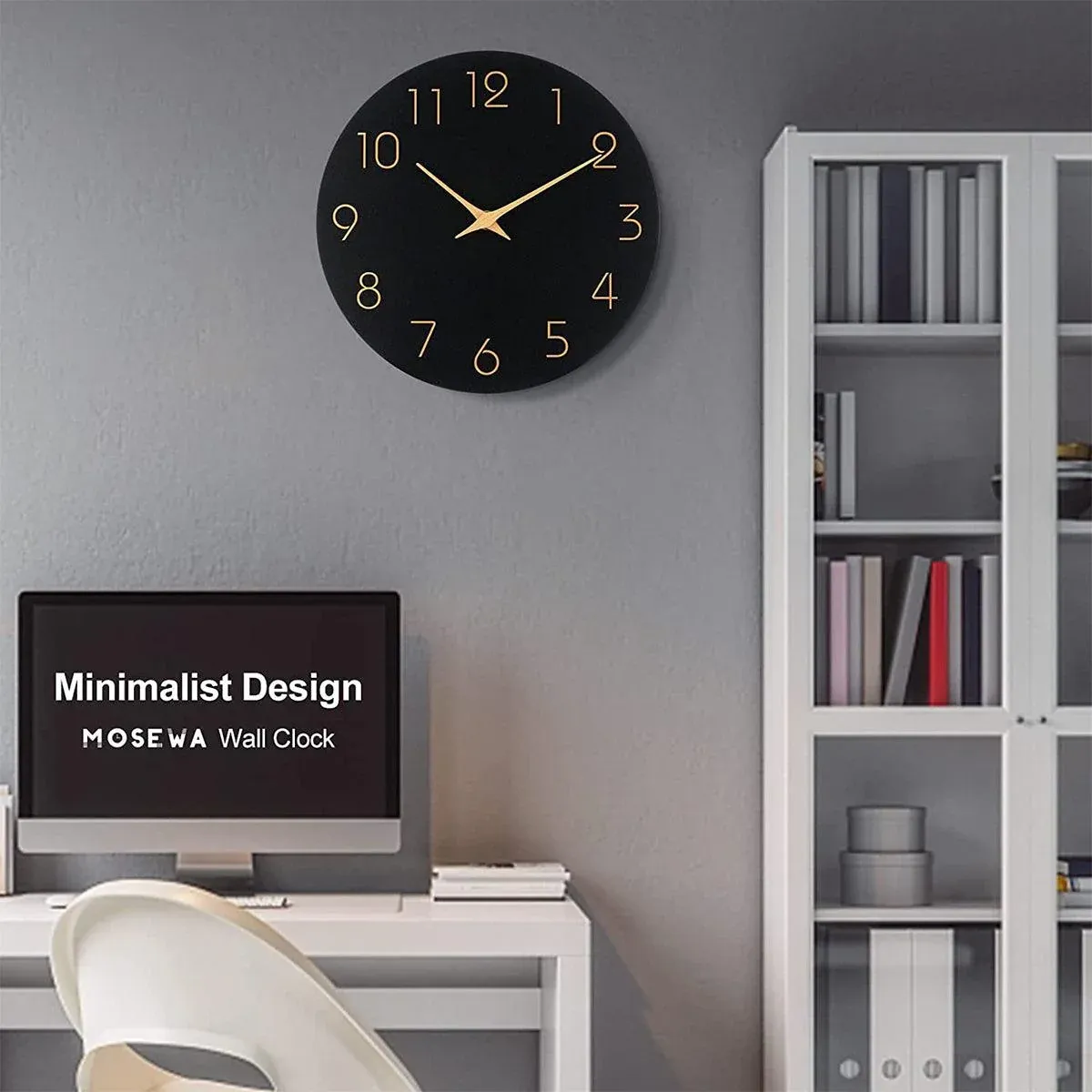 12 Inch Digital Wall Clock Simple Hanging Watch for Living Room Home Decoration - White โ image 5