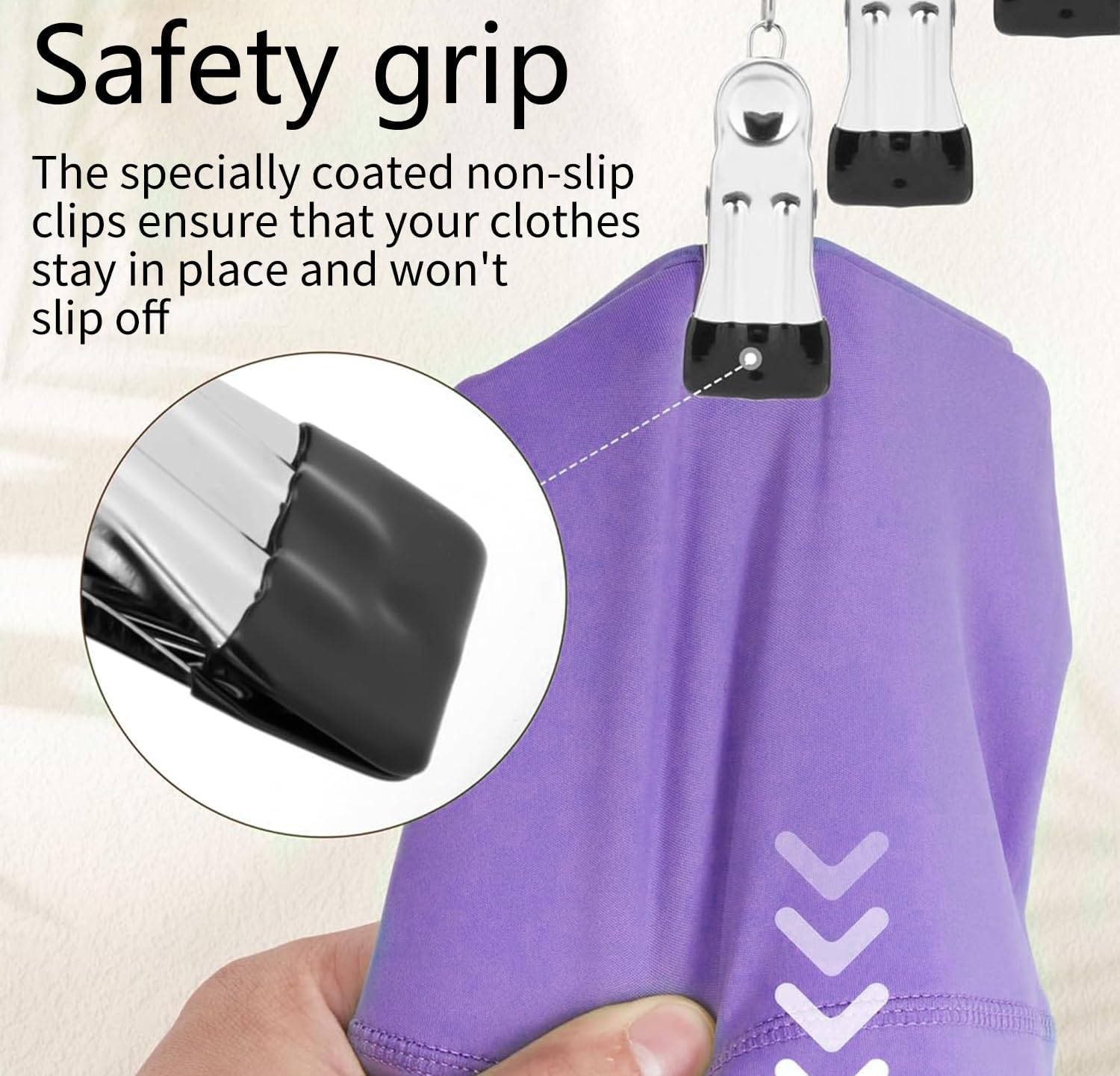 Legging Organizer for Closet, 2 Pack Metal Yoga Pants Hangers 10 Clips Holds 20 Leggings, Space Saving Hanging Closet Organizer Rubber Coated for Organizers — image 5