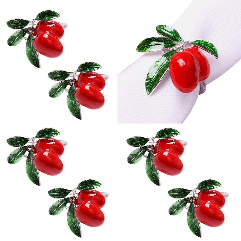6pc Lemon Napkin Rings Napkin Holder Creative Fruits Napkin Rings Buckles Farmhouse Napkin Rings Table Decor — image 5