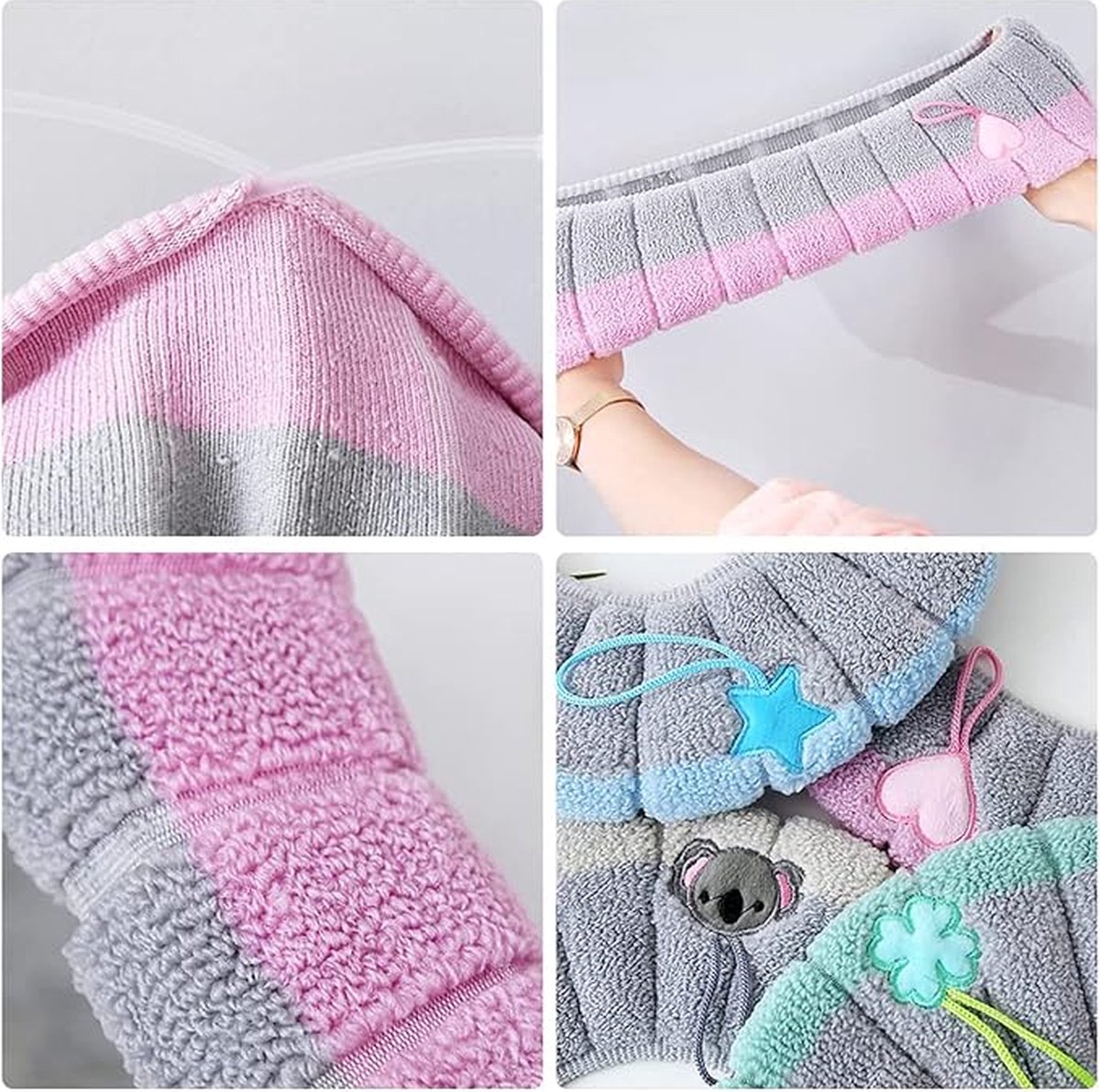 4 Pieces - Toilet Seat Cover - Universal Toilet Seat Cover - Polyester - Beige, Pink, Green, Blue - 35*35cm — image 5