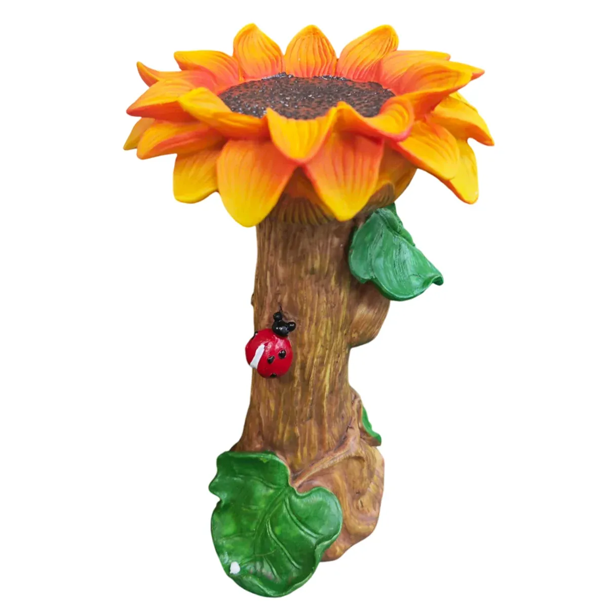Resin Sunflower Bird Drinker Ornament Outdoor Garden Decoration for Birds to Use — image 2