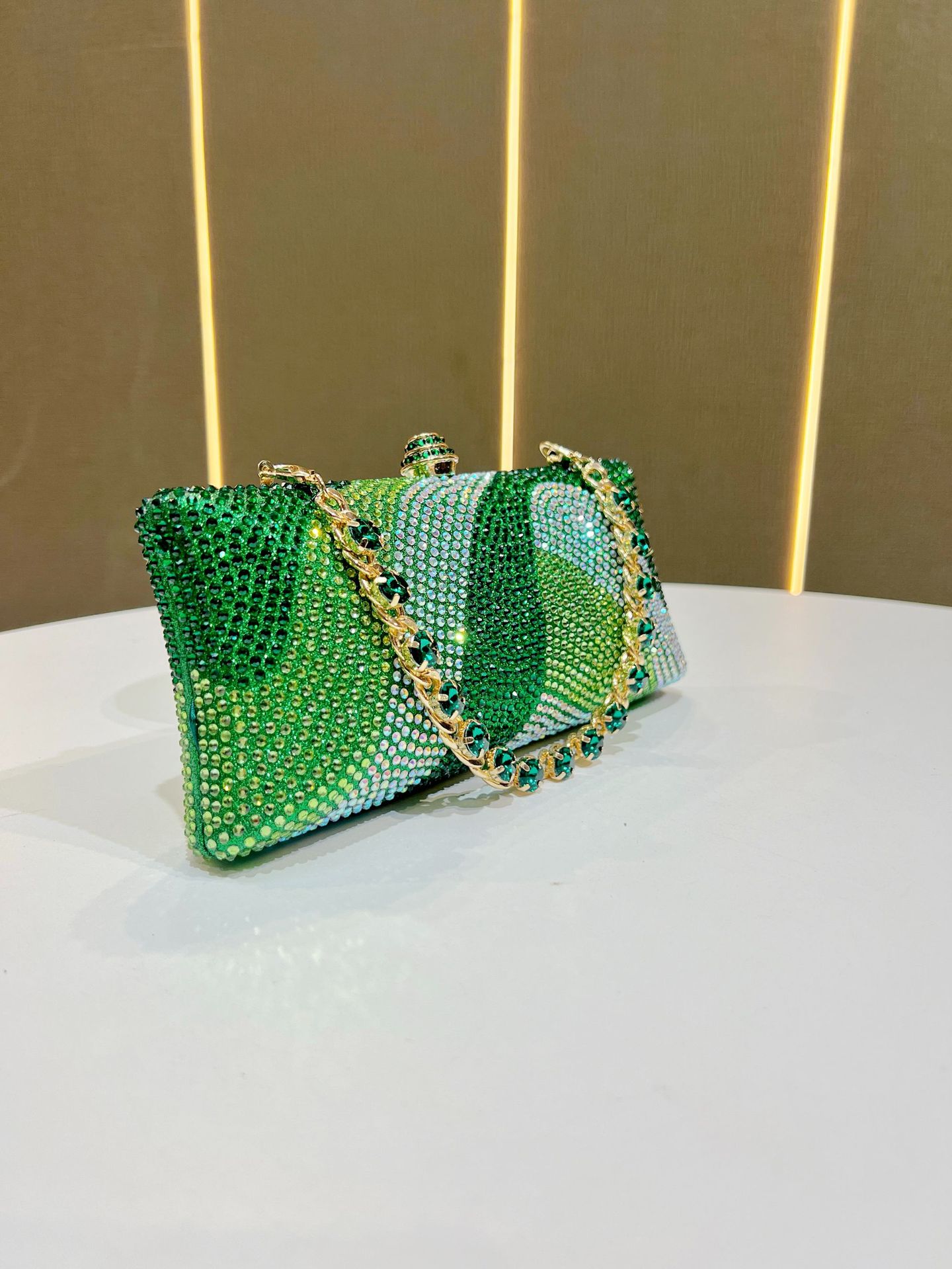 Luxury Golden Rhinestone Evening Clutch Bag Women Crystal Sparkle Formal Purse with Chain Strap for Wedding Party Prom โ image 5
