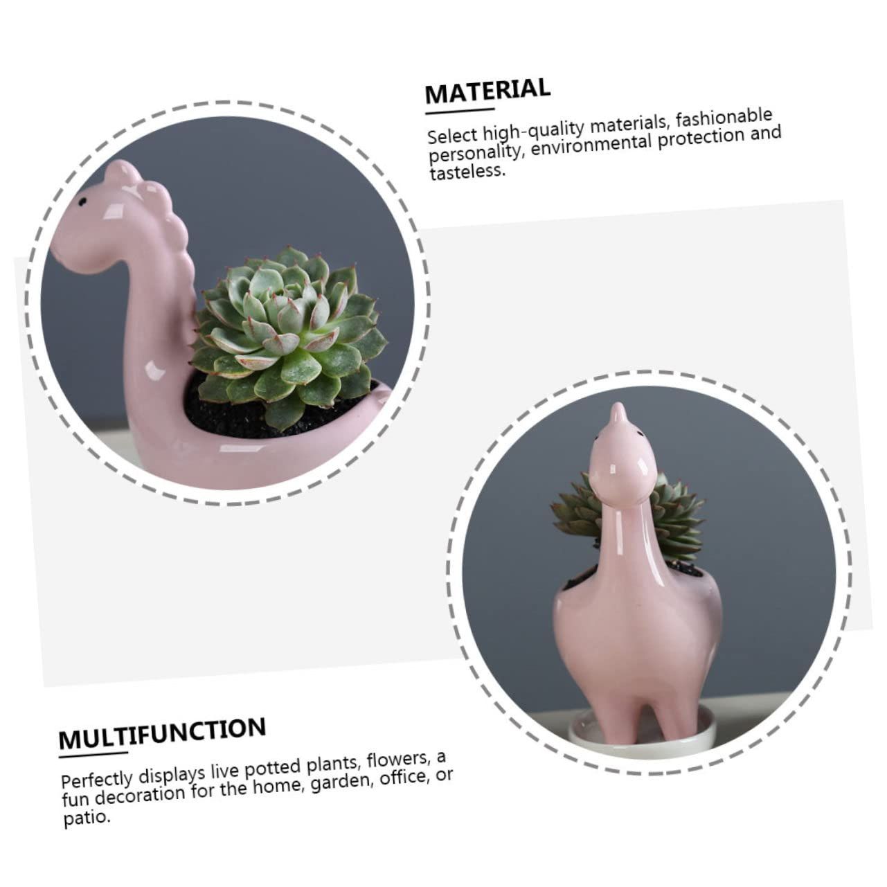 1pc Pot Home Ceramic Decor Dining Table Decor Mini Vase Cactus Bonsai Pot Pottery Flower Pot Dinosaur Planters Pots Animal Garden β image 5