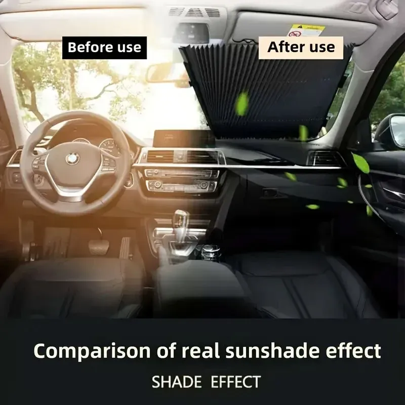 Retractable Folding Sunshade Car Curtain Blackout Window Shade Vehicle Sun Block — image 6