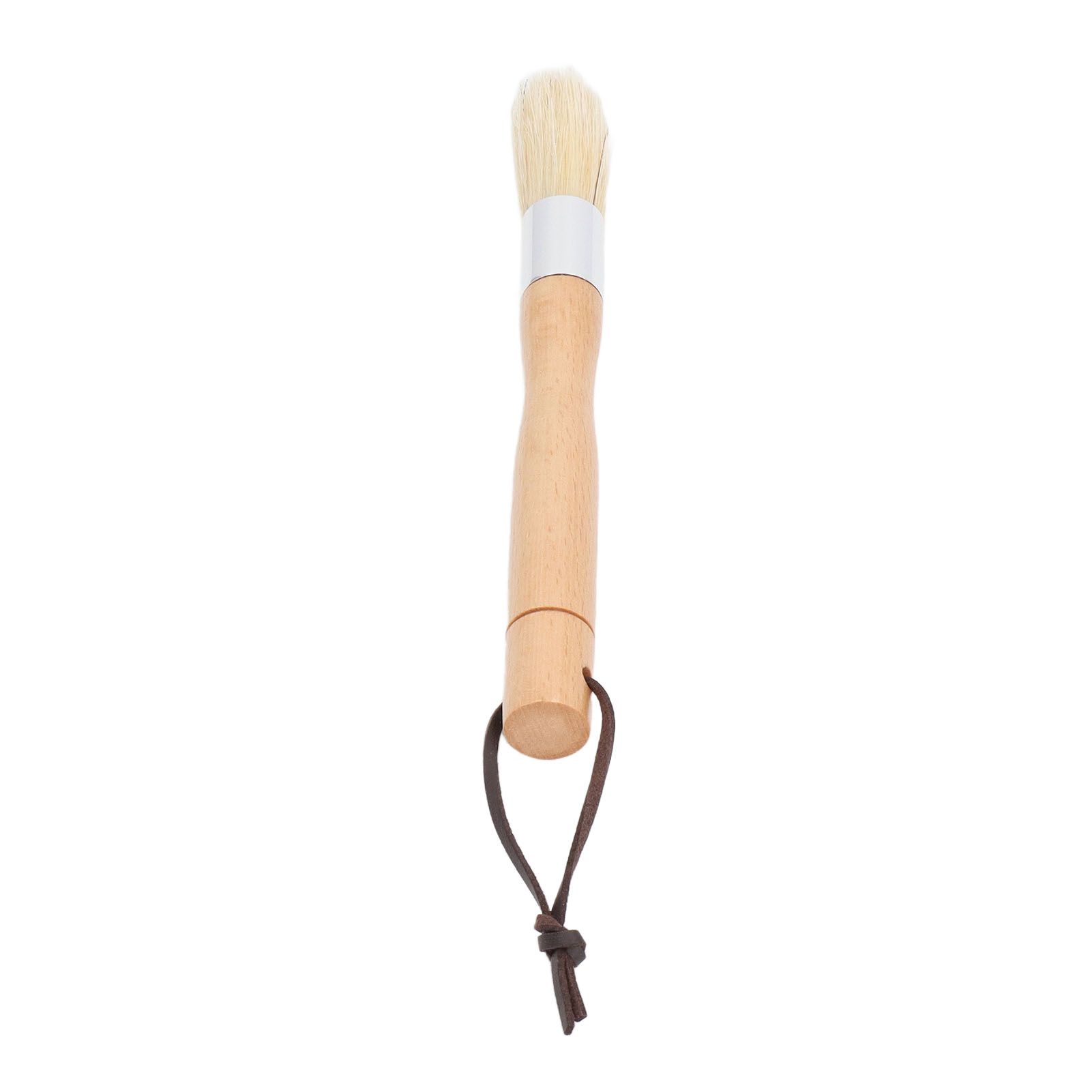 Coffee Grinder Cleaning Brush with Beech Handle Pig Hair Powder Cleaning Brush with Strap for Cafe — image 4