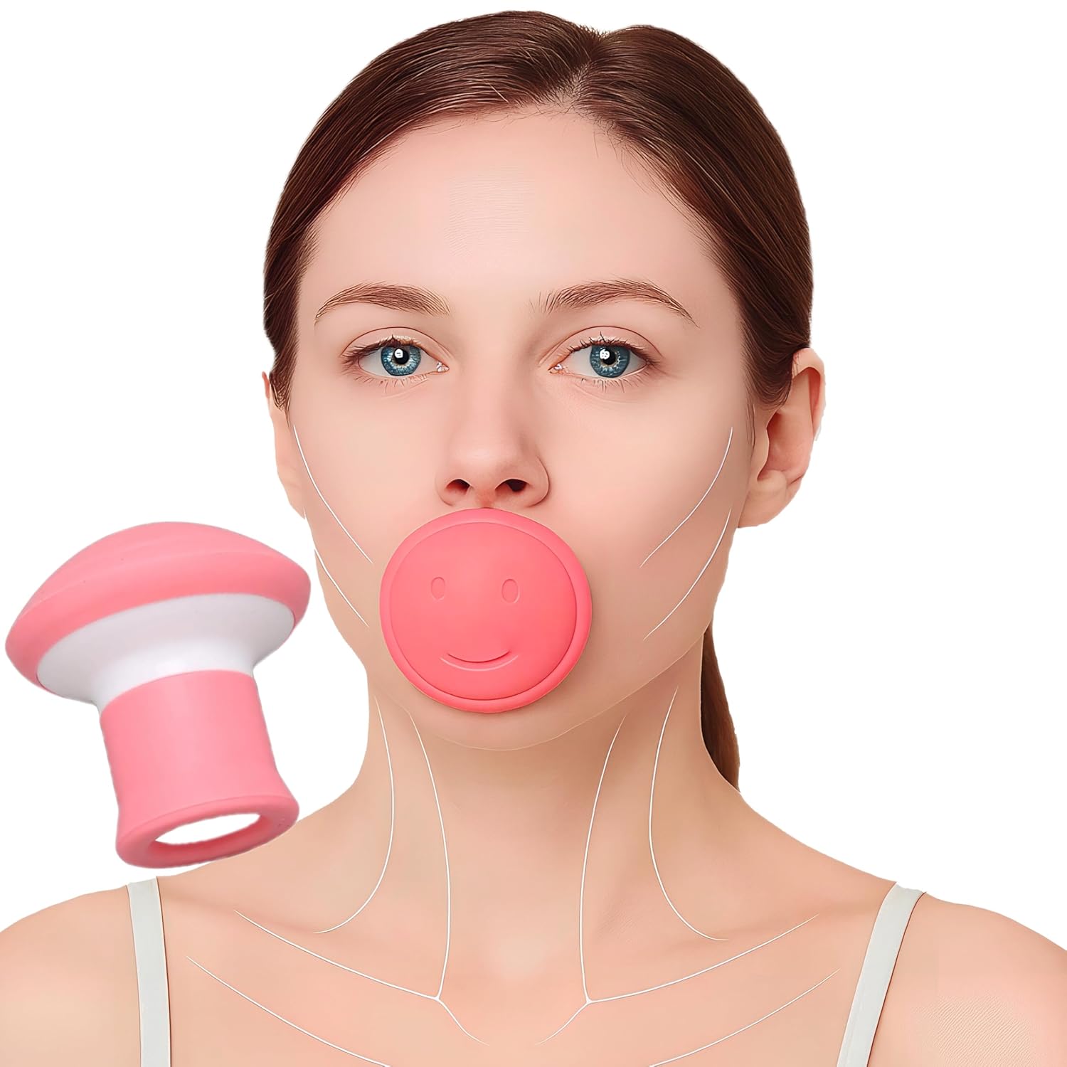 Jaw Exerciser,Double Chin Reducer,Facial Yoga for Skin Tighten Firm,Face Exerciser& Jawline Shaper, Jaw Trainer,Facial and Neck Exercise for Women and