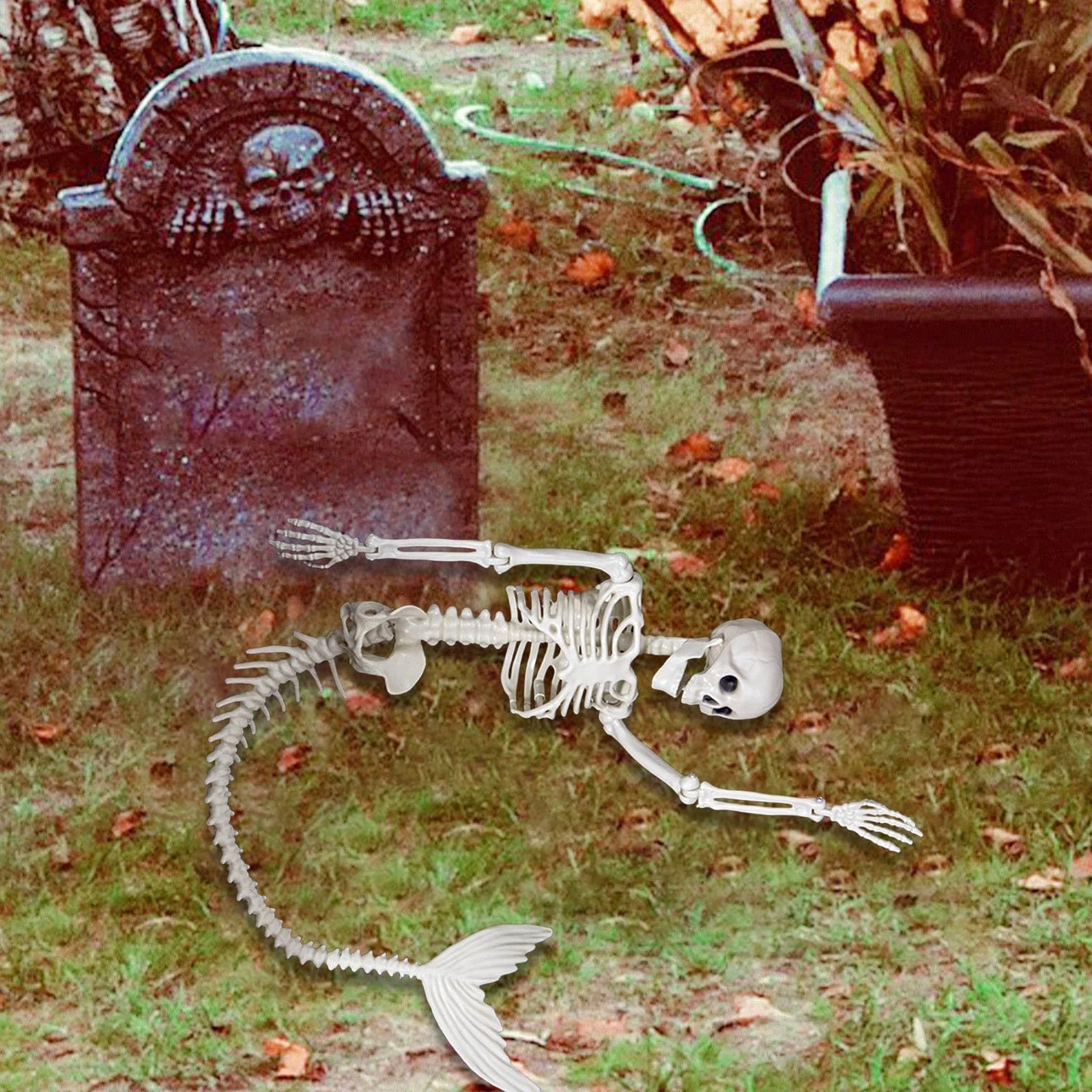 Halloween 31.5 inch Poseable Mermaid Skeleton Prop Haunted Decor — image 4