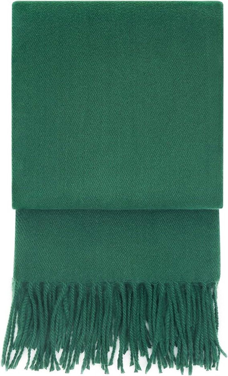 Women's Woven Winter Scarf, Large Tassel Shawl Wrap, Soft Warm Neck Warmer for Cold Weather Outfits, 70x200 cm, Green โ image 2