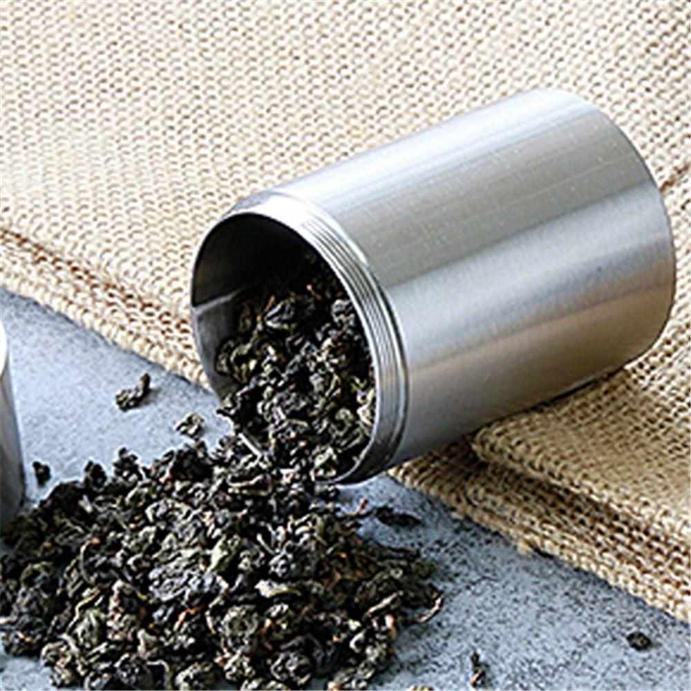Mini Stainless Steel Tea Can Tea Storage Containers Vacuum Seal Portable for Travel, Kitchen Cup for Coffee Sugar Seasoning Storage — image 4