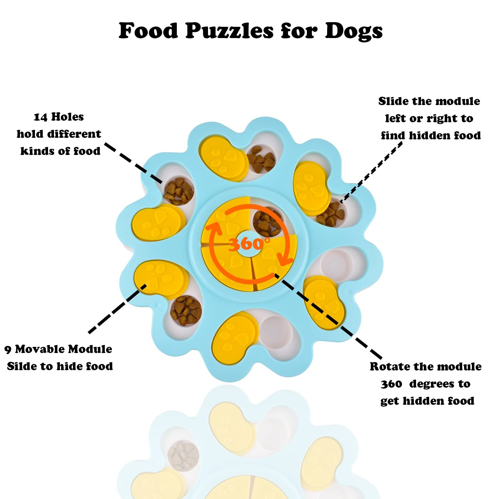 Puzzle Toys for Smart Dogs Treat Dispensing Mental Stimulation Toys Dog/Cat Puzzle Feeder Dog Enrichment Toys Interactive(Flower) — image 4