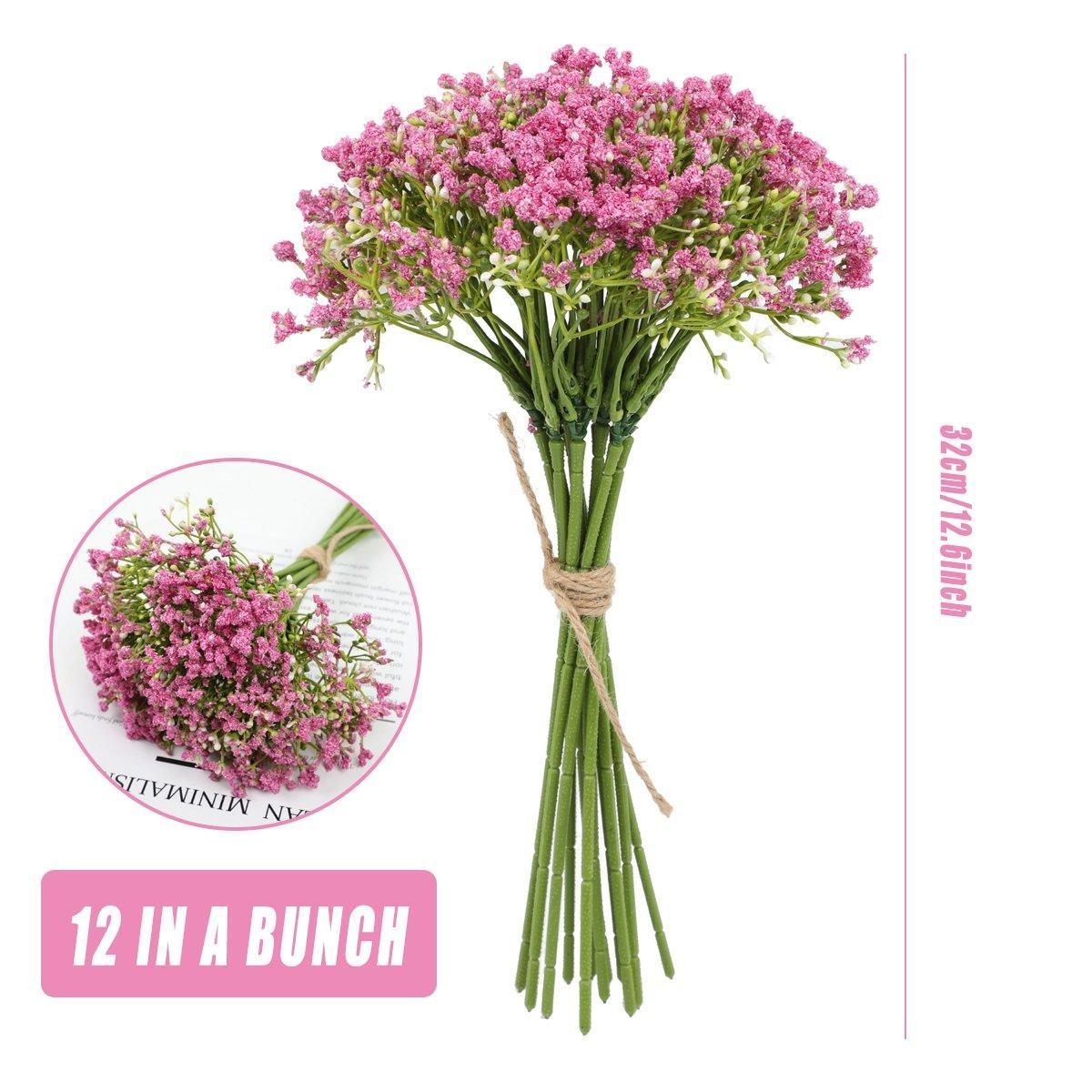12PCS Artificial Foam Gypsophila Flower Bouquet for Wedding and Home Ornaments - Purple โ image 4