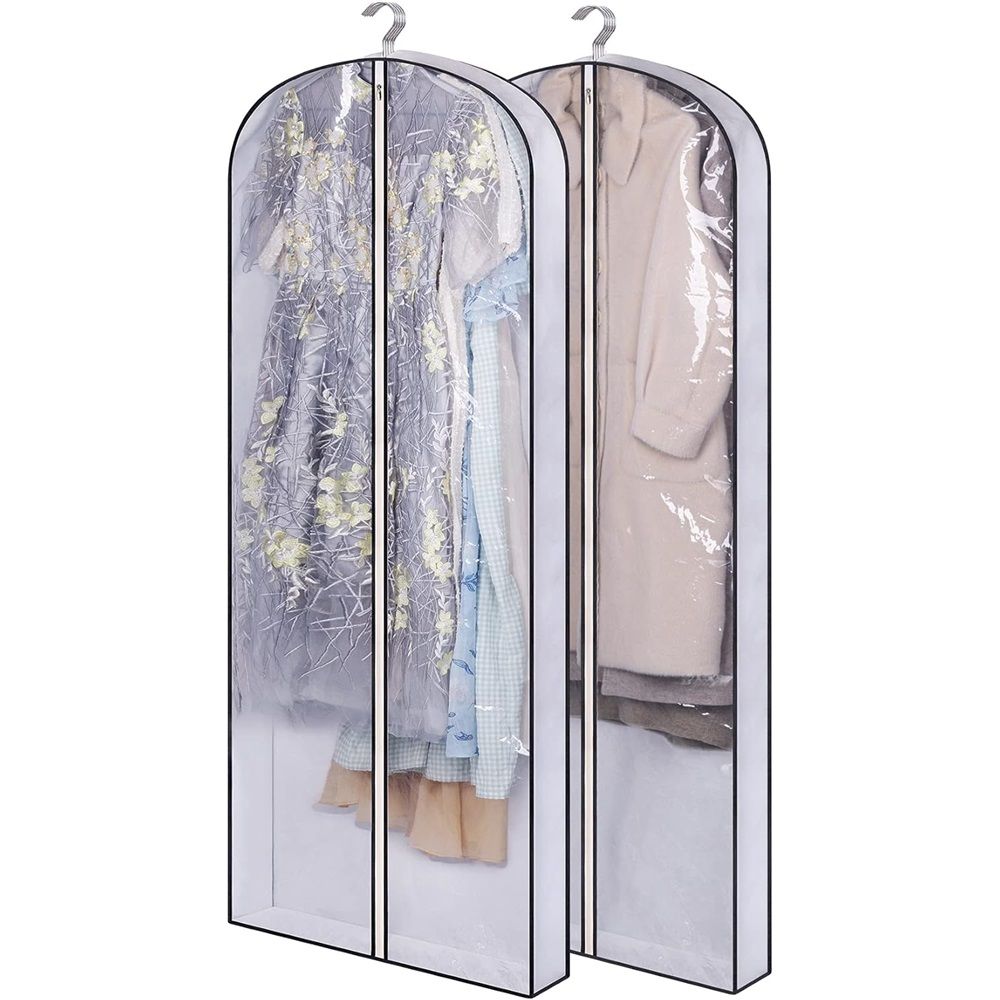 Breathable Fur Coat Storage Bags Dress Bags for Gowns Long Dust Covers for Hanging Clothes with Gussted Wrinkle Free for Leather Jacket Fur Coat Puffy Dress
