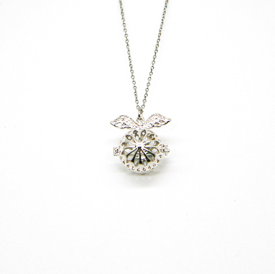 Gift Box - Angel Ball White Gold Aroma Necklace + Purify Oil Blend โ image 2