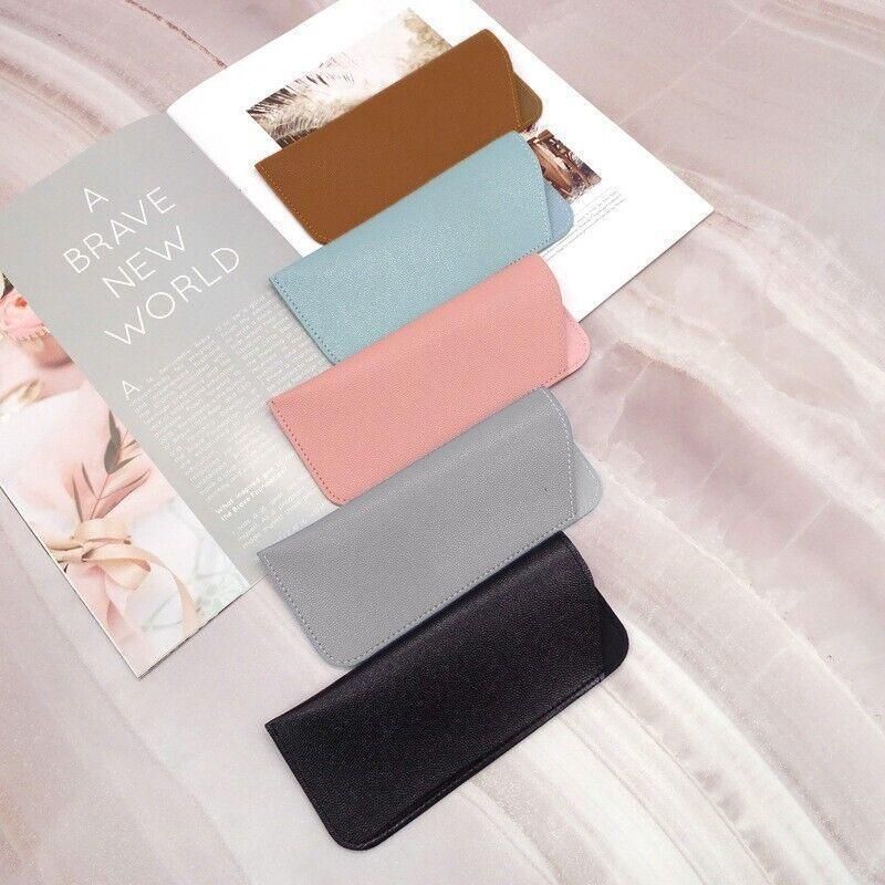 Pu Leather Eyeglass Sunglasses Reading Glasses Case Soft Pouch Bag Pocket - White โ image 6