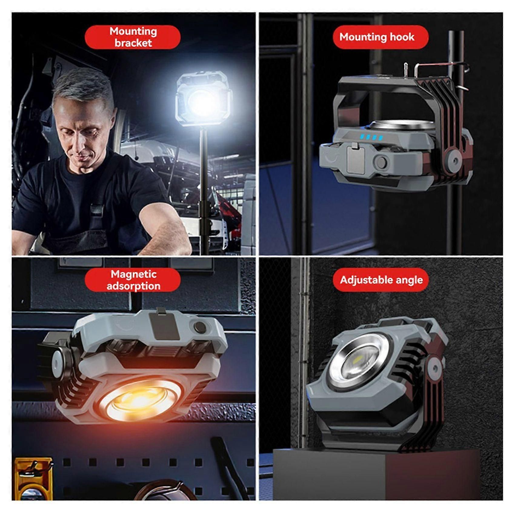 2pcs Portable LED Camping Tent Light Rechargeable Searchlight Outdoor Emergency Lighting Waterproof Hanging Night Lamp — image 3