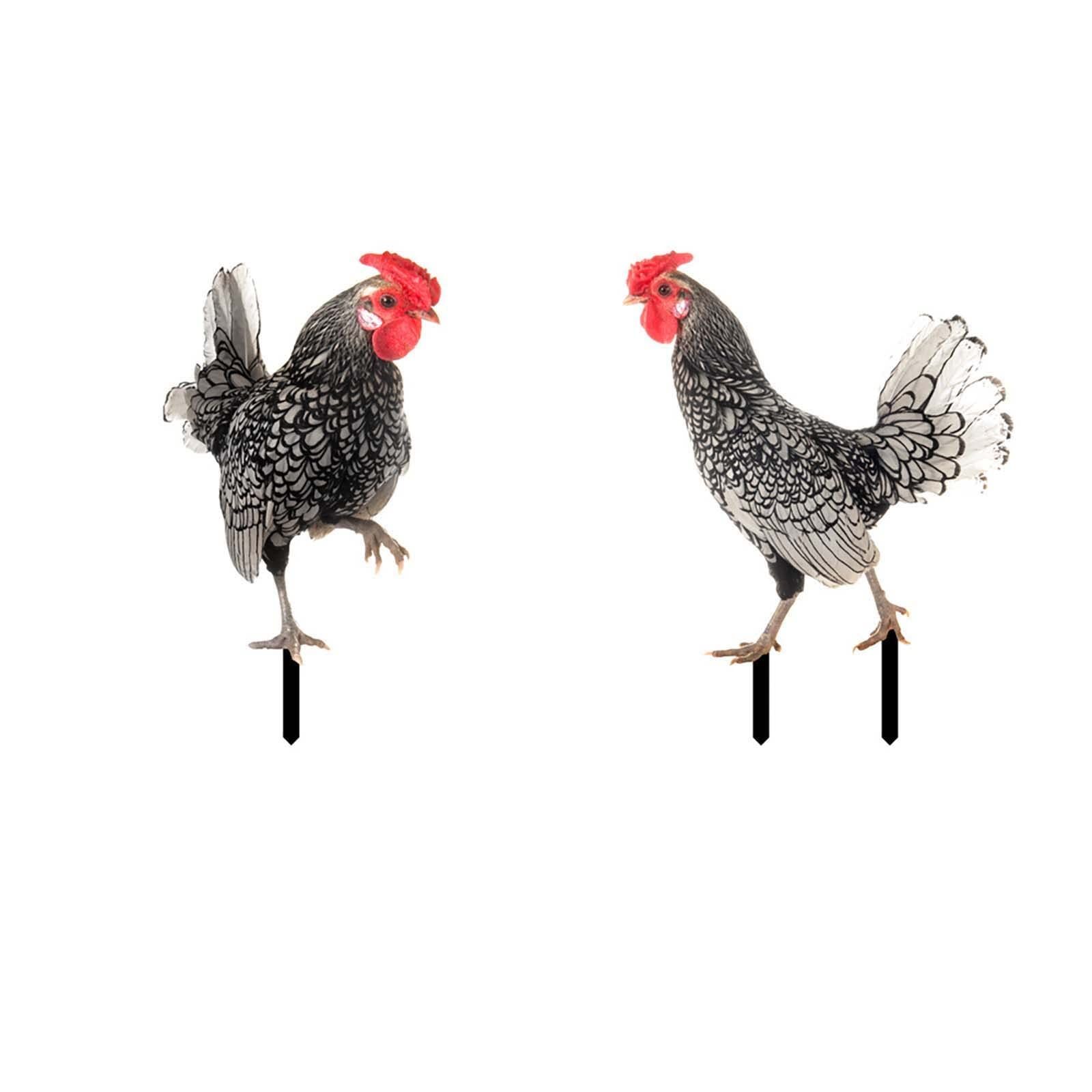 Poultry Yard Garden Decoration, Acrylic Chicken Ducks Yard Decor Garden Statue Farm Style Animal Shape Decor, Garden Sculpture