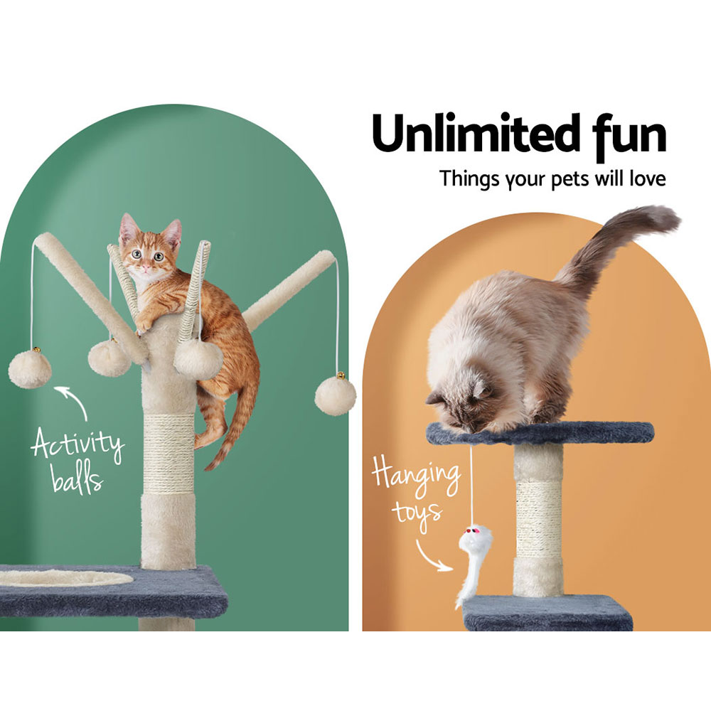 i.Pet Cat Tree 110cm Tower Scratching Post Scratcher Wood Condo House Bed Toys โ image 4