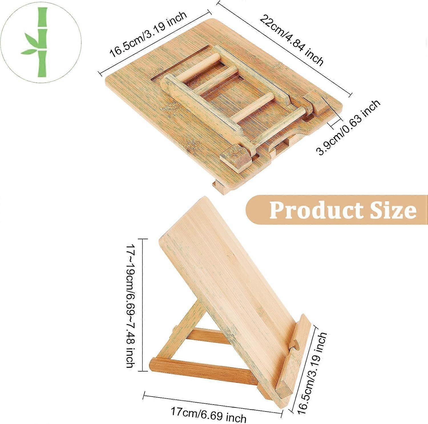 Bamboo Adjustable Foldable Tablet & Book Stand โ image 2