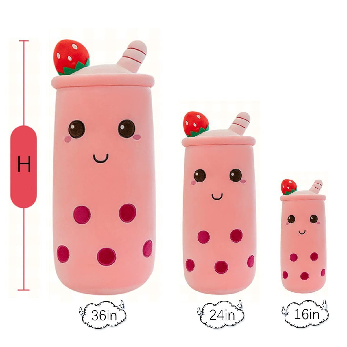 Bubble Tea Plush Pillow Soft Plush Toy Skin-Friendly Pillow Multiple Sizes Cute - Green - Size 43in — image 3
